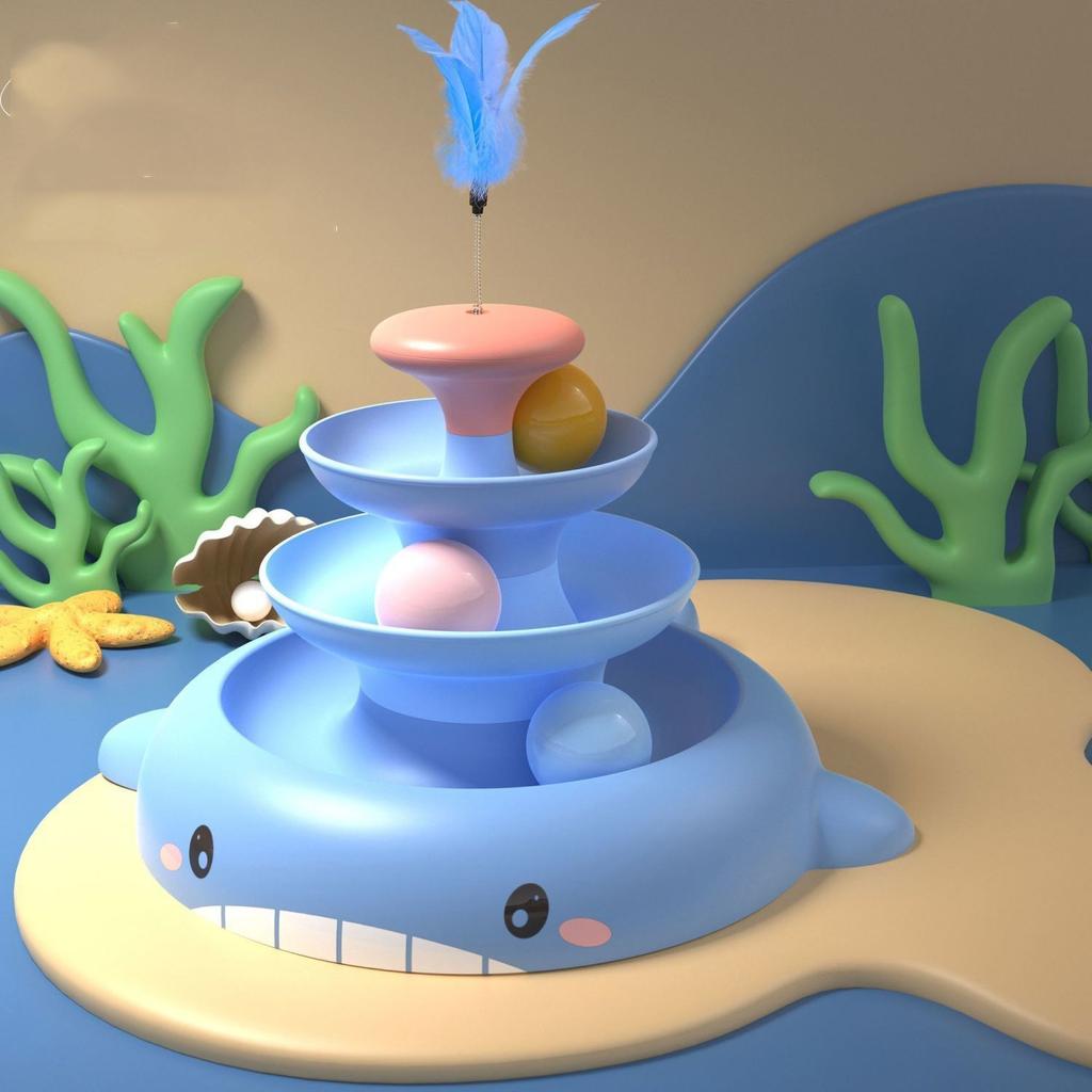 Hot Cat Toys Self-amusement Cat Turntable Toy Ball Fun Cat Stick Cat Fun Automatic Fun Cat Toy Pet Supplies