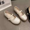 Mary Jane autumn new sweet round head pearl thin belt thick heel light mouth new Chinese single shoes