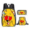 Mikecrack Rucksack Grund- und Sekundarschule Schultasche Bedruckter Rucksack Umhängetasche Federmäppchen Dreiteiliges Set
