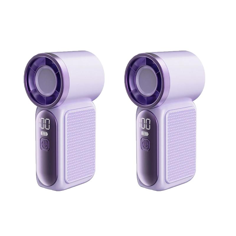 Mini High Speed Handheld Fan 3000mAh LED Display Portable Turbo Fan Desk Fan Outdoor Cooling Rechargeable Fan