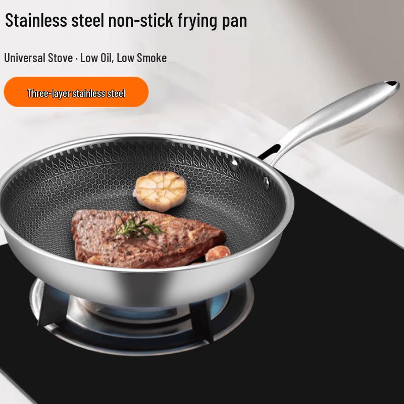 Wutuo 3-Layer Stainless Steel Non-Stick Frying Pan