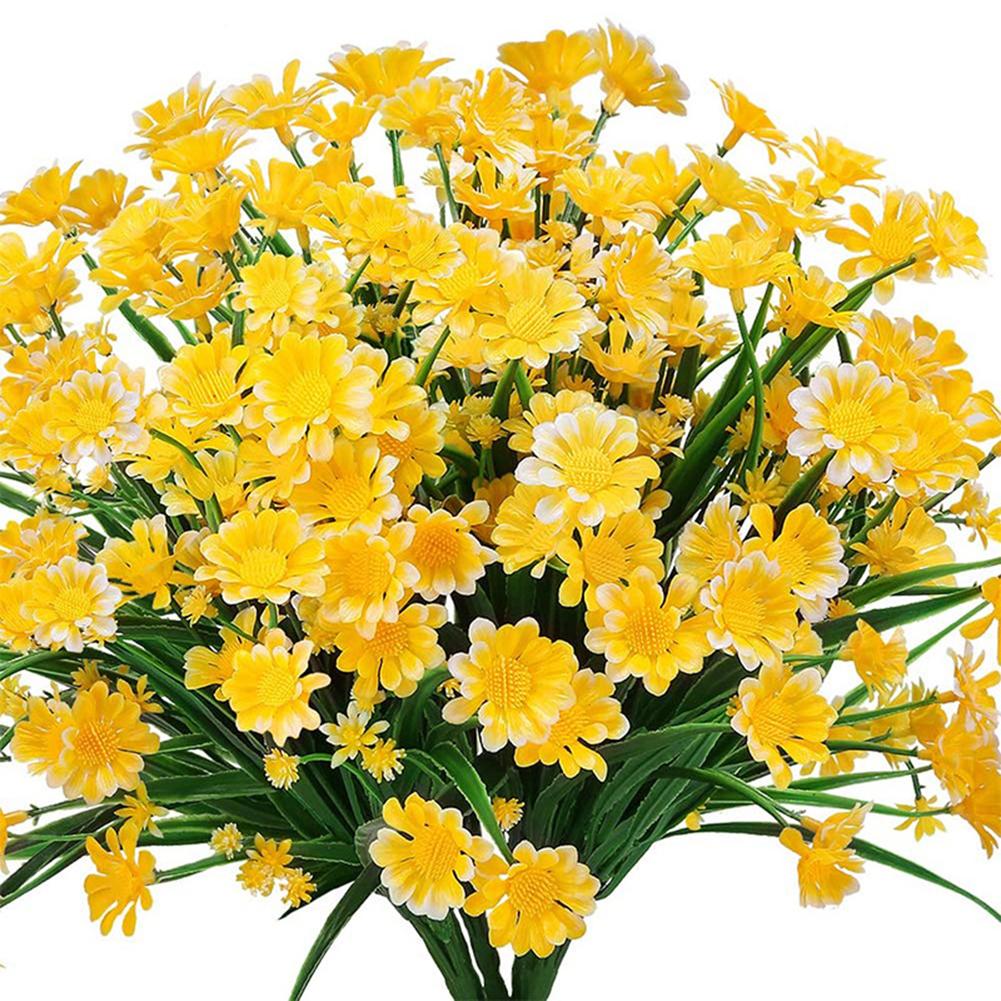 Decor Artificial Flowers 32cm Fake Green Leaves Party Silk Cloth Wedding 1 Bunch Beautiful Daisies Environmentally