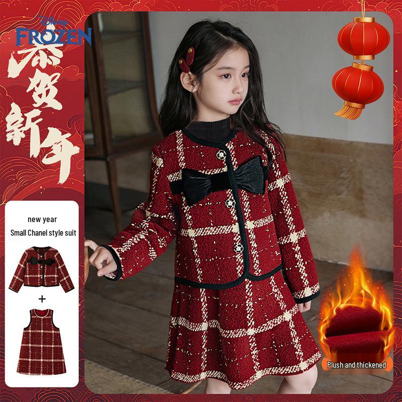 Диснеевский женский велюровый теплый костюм-двойка в стиле French Chic, коллекция Весна 2026 110 cm