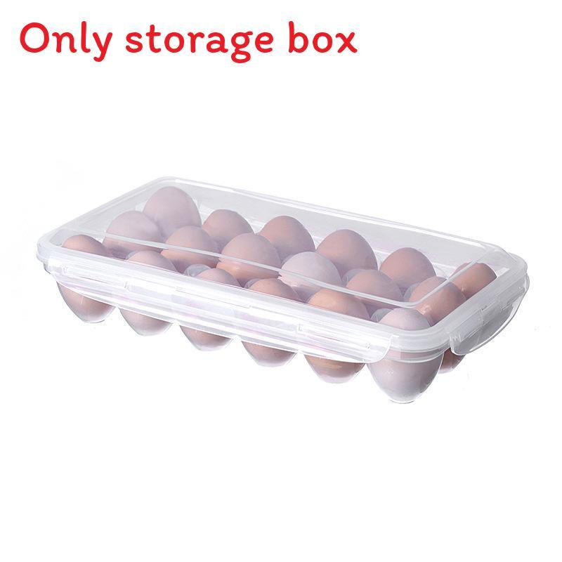 Plastic Egg Storage Box With Lid For Kitchen Organization And Refrigerator Freshness
