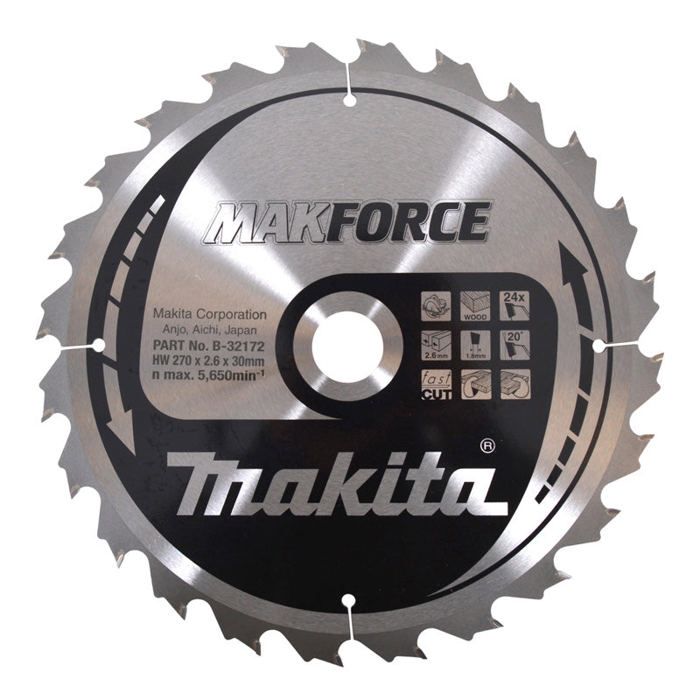 Lames carbure "makforce", pour bois, pour scies circulaires makita - ø235 mm x 20 dents