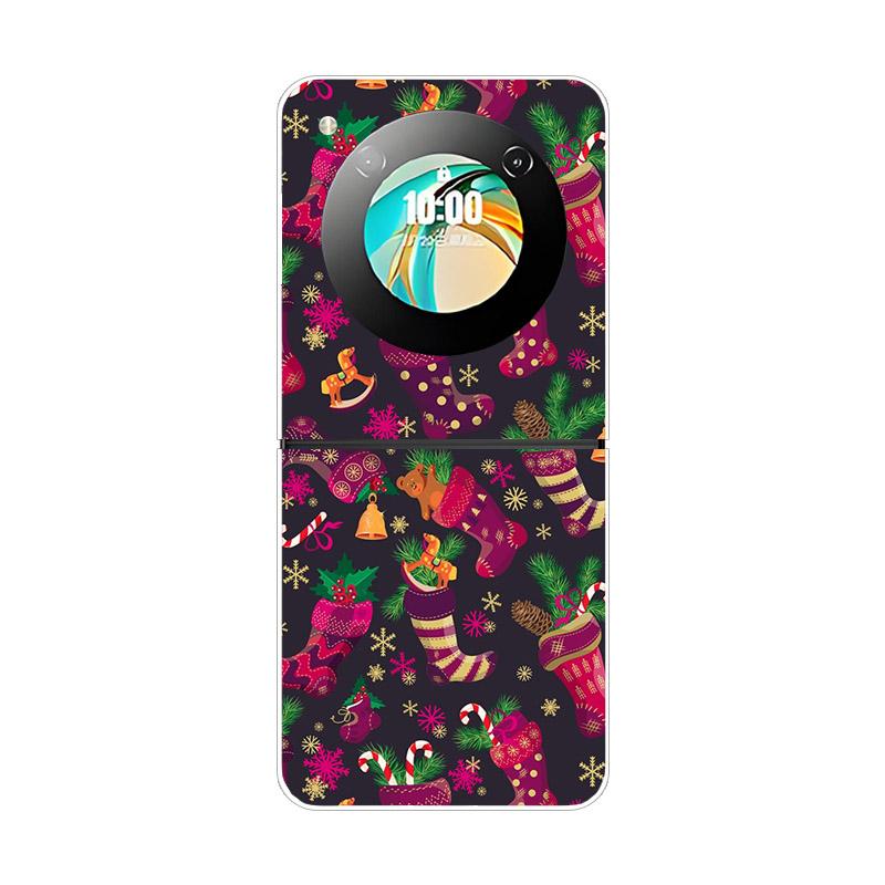 Etui na ZTE Nubia Flip NX724J Modne Malowane Przezroczyste Twarde PC Składane Na ZTE Libero Flip 5G A304ZT Przezroczyste Etui na Telefon Funda