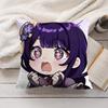 Raiden Shogun Cute Genshin Cushion Cover Silky Short Plush Invisible Zipper Dustproof Sofa Pillow Case For Home Decor
