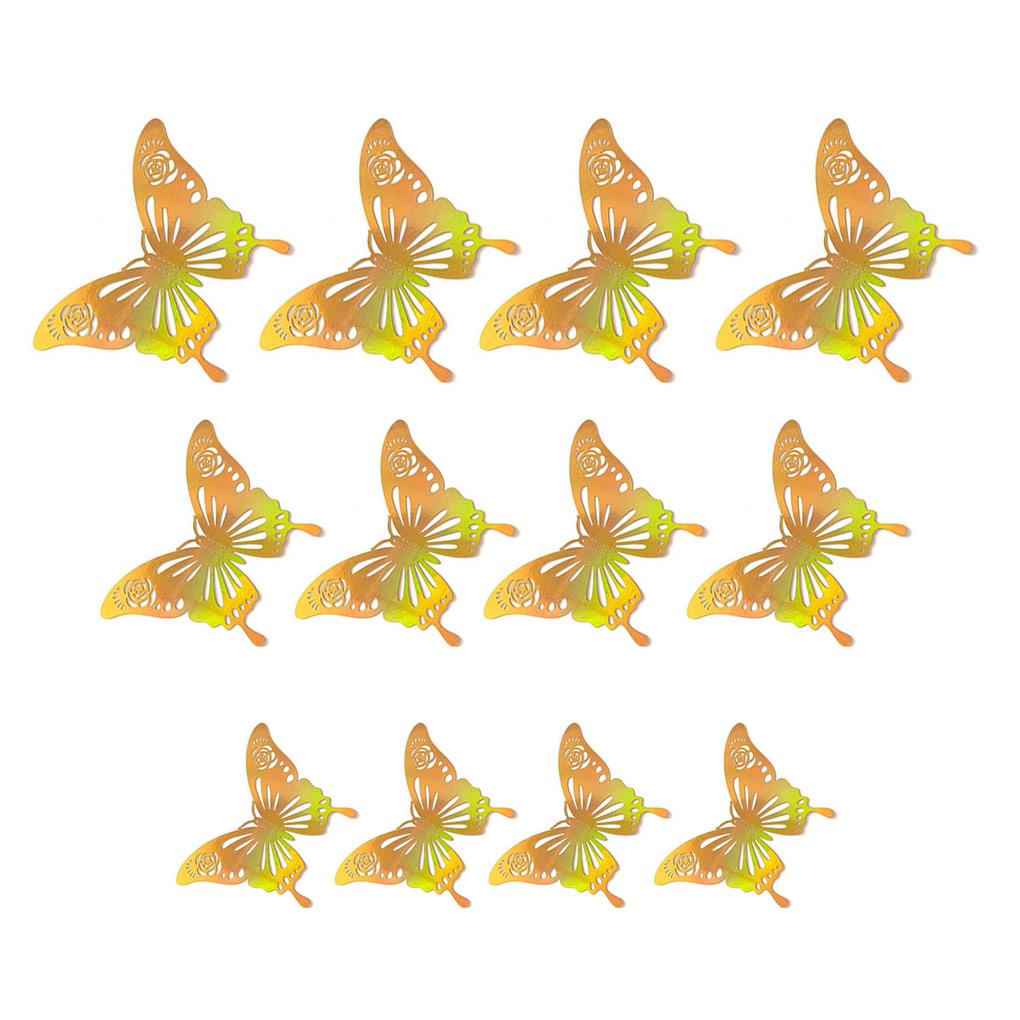 

12 шт./набор наклеек на стену в форме насекомых, полые декоративные глянцевые наклейки, яркая реалистичная наклейка для домашнего фестиваля, орнамент type 3