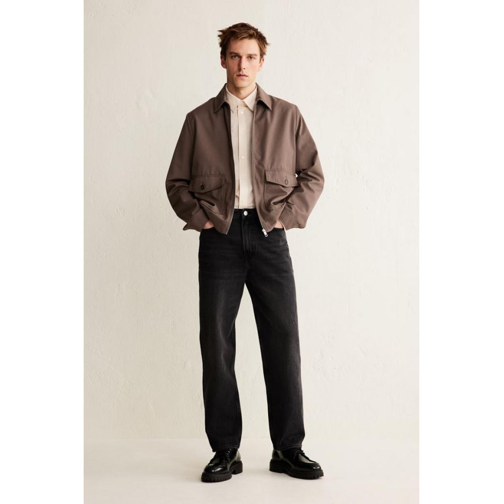 

Саржевая куртка HM Regular Fit Темно-бежевая