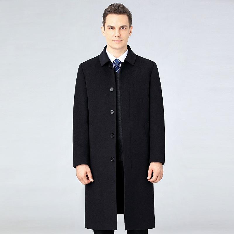 

Изысканная мужская кашемировая куртка мужская зимняя с отворотами со съемным пуховиком шерстяное пальто из папиной шерсти 200