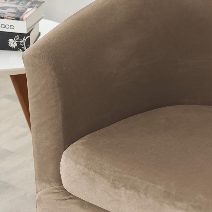 Club Armchair Cover, Velvet, Beige, Cappuccino