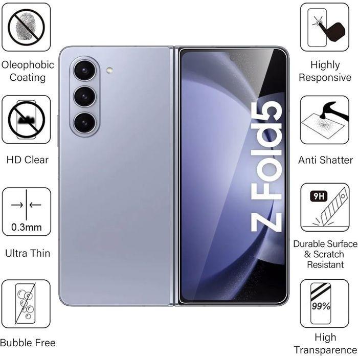 Tempered Glass - BOOLING - Compatible Samsung Galaxy Z Fold 4/5 - 9H Protection - Transparent - 2 Pieces