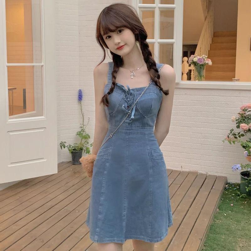 

2025 Summer Slimming Denim Overalls Mini Skirt for Women - Age-Defying Hot Girl Style 3XL