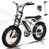 Bicicleta Elétrica VAE - COLORWAY - Cinza e Branco - Pneus Largos 20" x 4.0 - Bateria Removível 36V 12Ah - E-BIKE Todo-o-Terreno - MTB