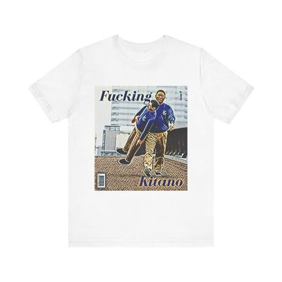 T-shirt Unisex a Manica Corta in Jersey con Stampa Grafica di Takeshi Kitano Arte Giapponese