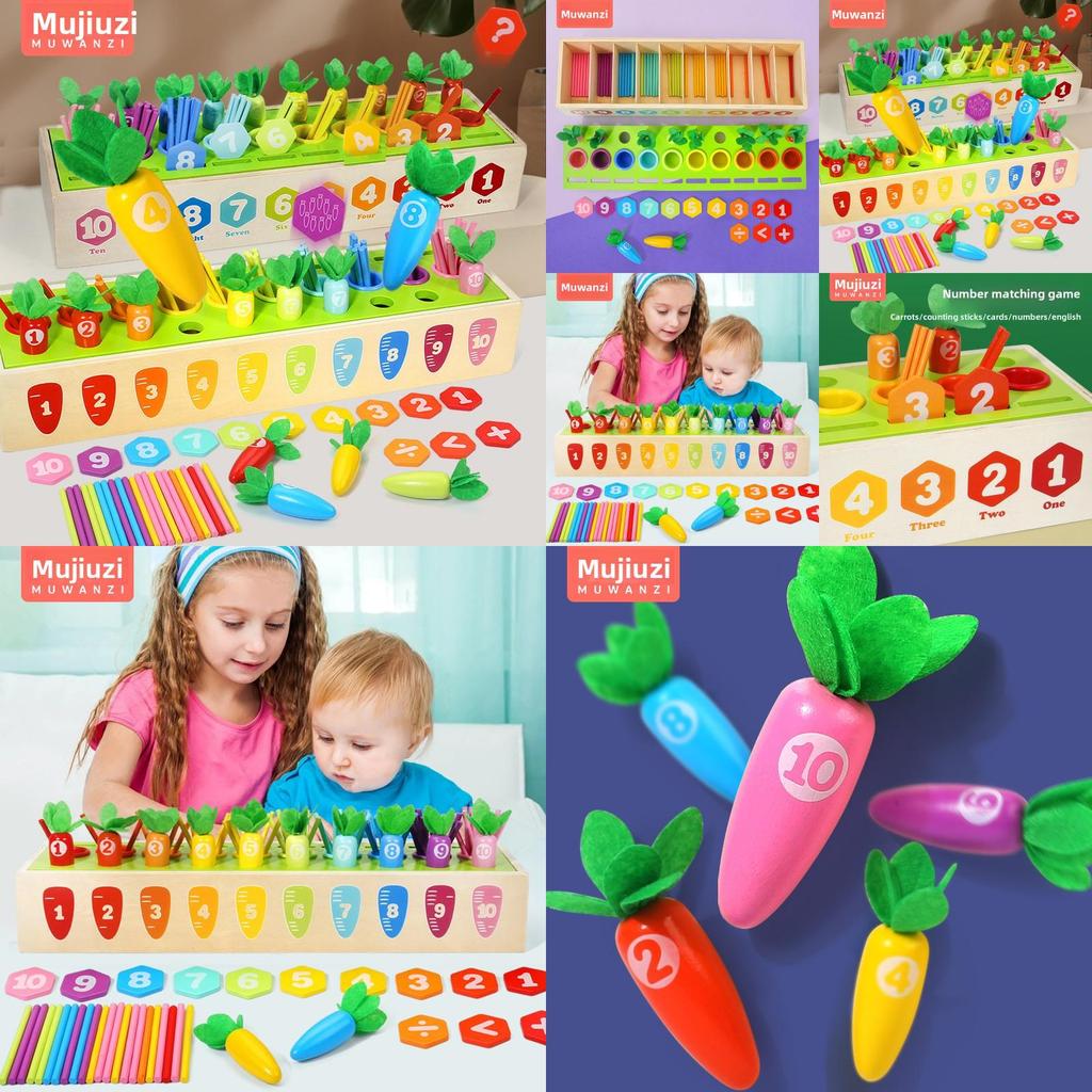 Wooden Carrot Matching Puzzle For Preschoolers With Educational Skills For Kids Ages 3 To 6