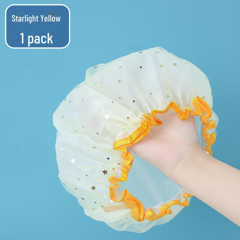 Waterproof Double-Layer Polyester Cotton Shower Cap for Women