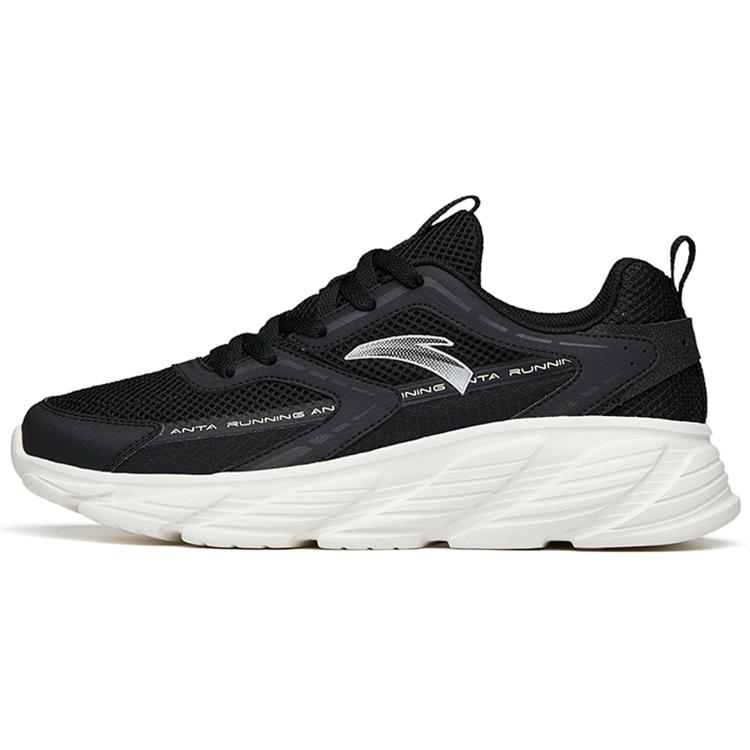 New Anta Running Collection Anti Slip Wear Resistant Low Top Running Shoes Men's Black 112225573-3