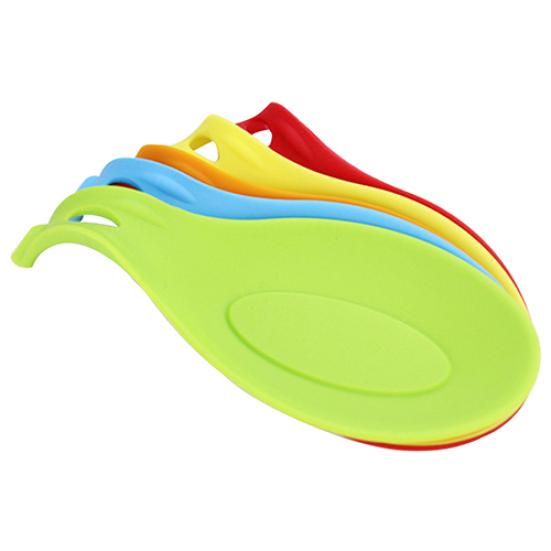 Silicone Heat Resistant Spoon Fork Mat Rest Utensil Spatula Holder Kitchen Tool