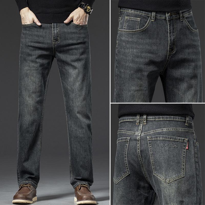 Jeans Autumn Loose Straight Retro Jeans Men's Wide Leg Casual Pants Cotton Men's Pants