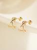 Minimalpiercing 14K Round Cross Ring Piercing Earrings