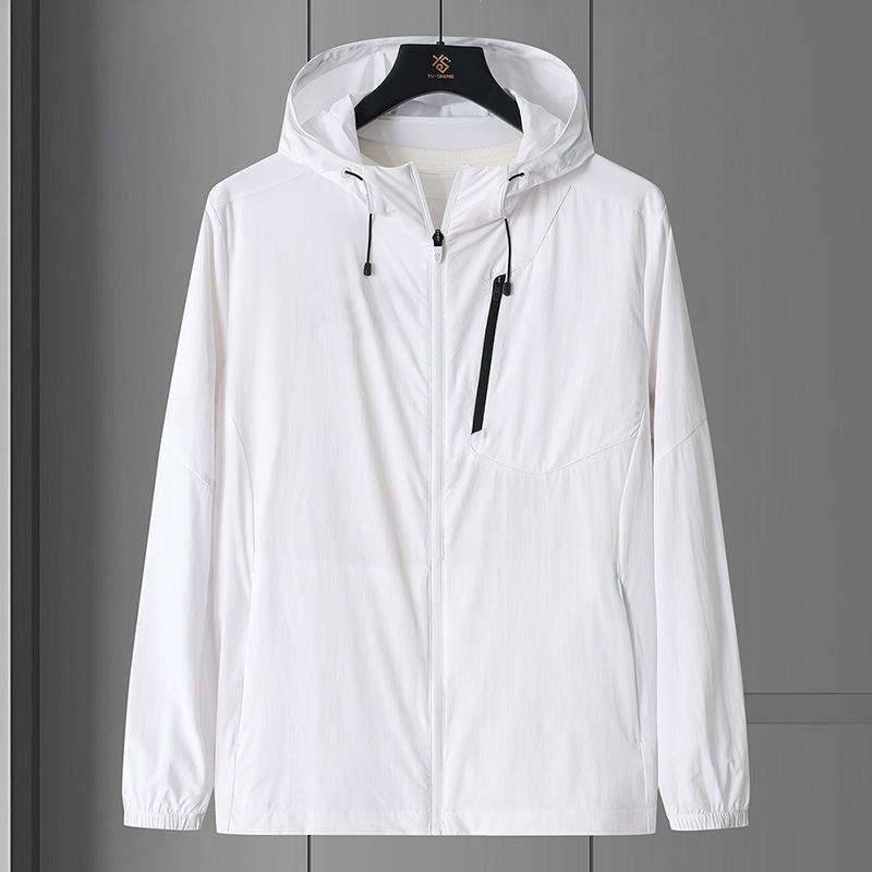 Herren Kapuzen-Sonnenschutzjacke - Ultraleicht, Atmungsaktiv, Winddicht, Schnelltrocknend, Lockere Passform, Kühlend, UV-Schutz.