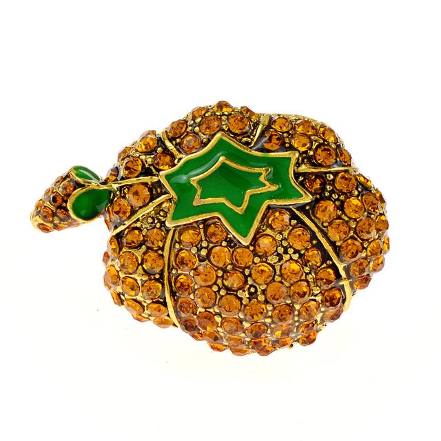 

Новая брошь в виде помидора со стразами, булавка в виде растения, фруктов, тыквы, модные ювелирные изделия, материал из сплава