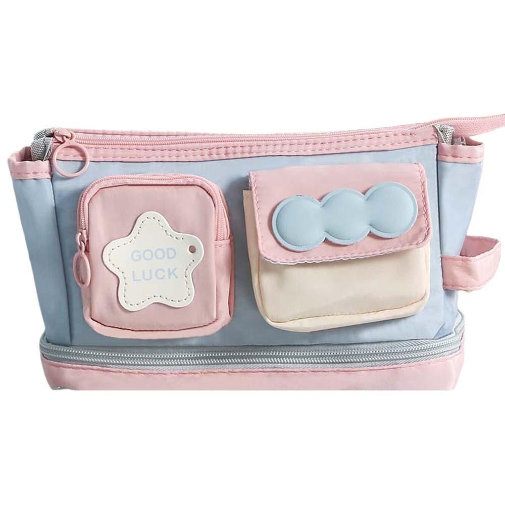 Handheld Y2K Star Stationery Bag Multilayer Ins Pencil Pouch Y2K Sweet Korean Pencil Case  Office