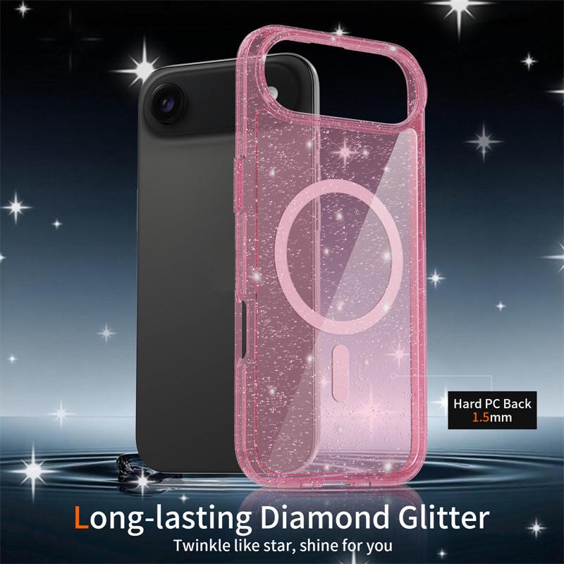 Glitter Magnetic Case for iPhone 17 - Fits iPhone 12 to 17