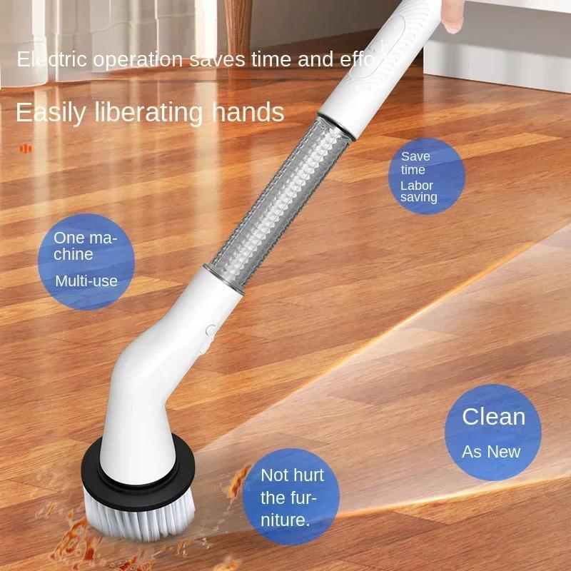 New Five In One Electric Multifunctional Home USB Rechargeable Electric Scrubber - Perfect for Cleaning Bathroom and Kitchen