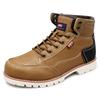 Edwin Waterproof Casual Sneaker PU Wide Premium Size Men's High-Top Boots, Lightweight, Boots, Leather, Fit, Material, Stylish, Lace-Up Boots, Camel,
