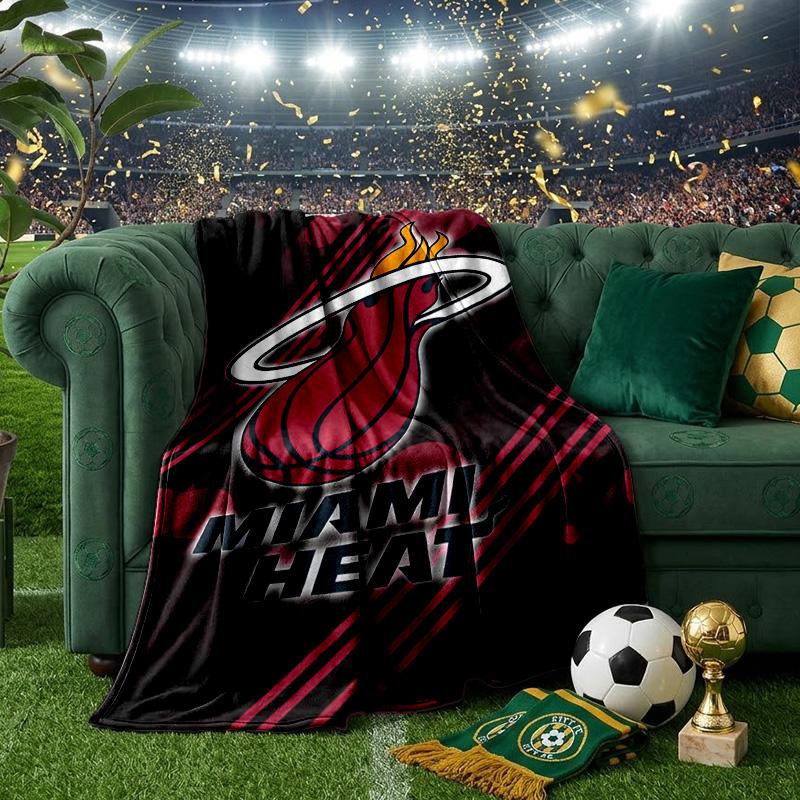 Miami-Heat Basketball Art Blanket Lightweight Flannel Bedding Blanket Perfect for Travel, Camping, Living Rooms, Offices, Sofas, Fan Christmas gift