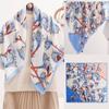 Foulard Stampati Primavera ed Estate, Foulard Quadrati 90 Fiore di Tè, Foulard da Donna Protezione Solare, Foulard, Accessori