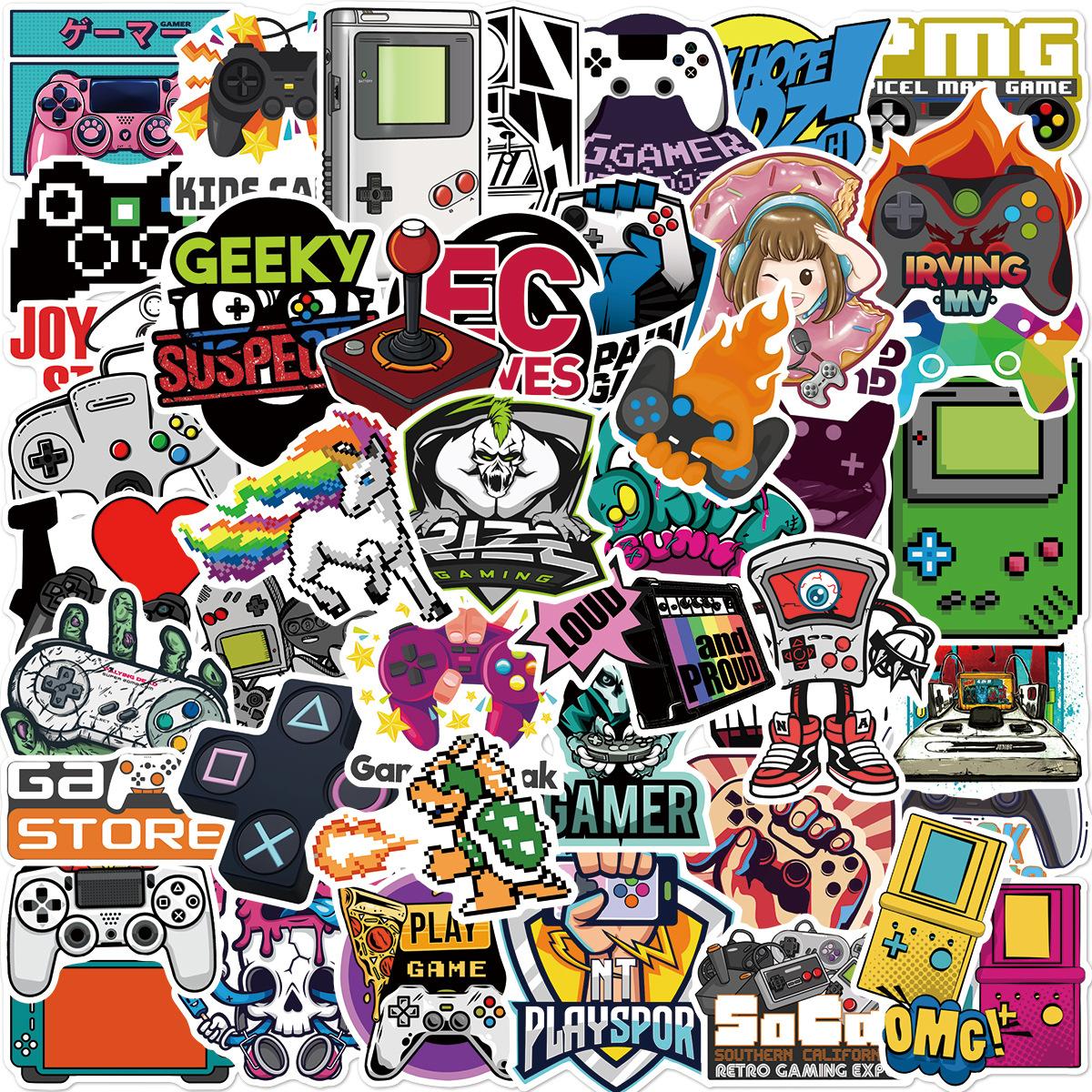 

50PCS Cartoon Video Game Stickers Game Console Decals For Phone Laptop Suitcase Notebook Skateboard Waterproof Sticker різнокольоровий
