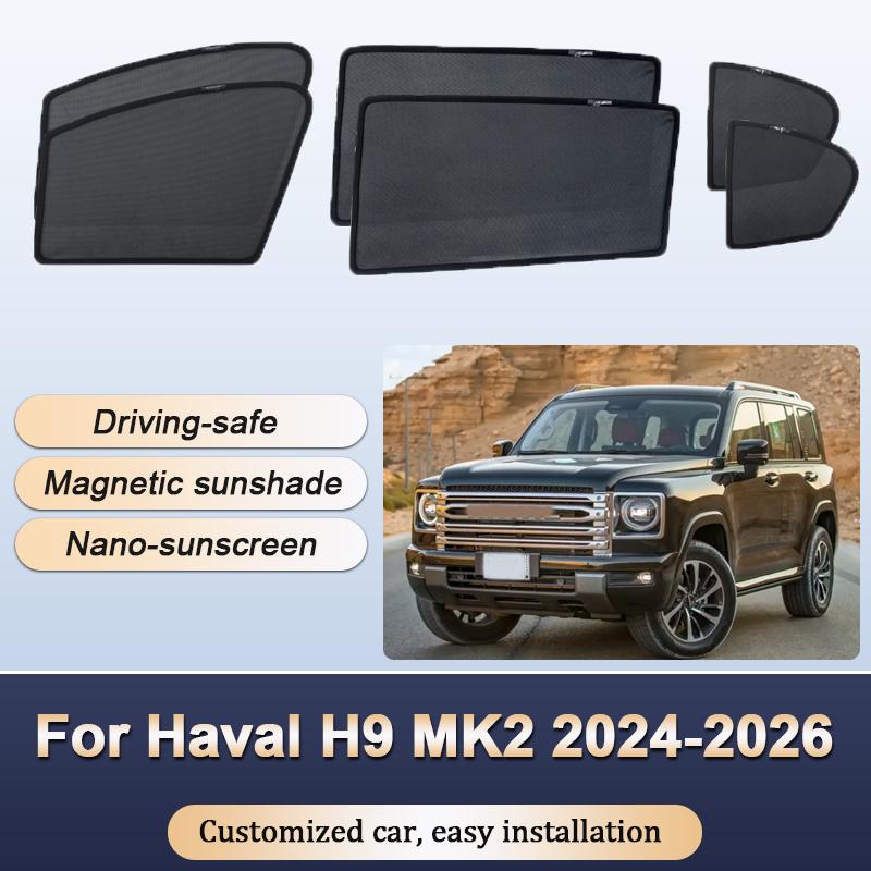 Sun Shades For Haval H9 MK2 2024 2025 2026 Sunshades Magnetic Heat insulation Curtains Privacy Window Visor Car Accessories