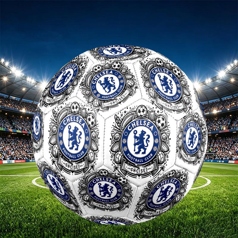 football club F.C Print Size 5 Soccer Ball, PU Wear Resistant Football for Match Training and Daily Practice, Birthday Gift for Soccer Fans