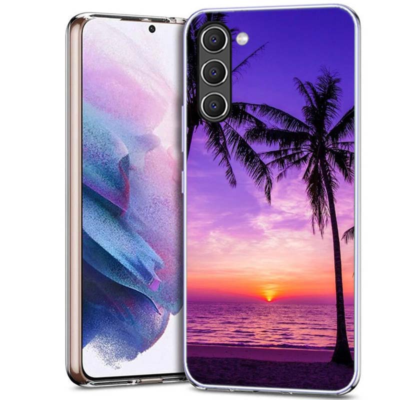 Summer Beach Scene at Sunset on sea Palm Tree Phone Case for Samsung A16 A17 A26 A36 A37 A56 A57 A12 A22 A32 A52S A07 A06 A02S A