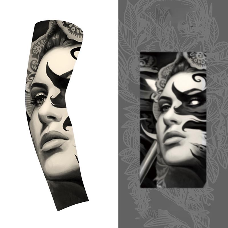 1Pc Arm Covers Flower Cooling Arm Tattoo Sleeve Uv Protection Cycling Gloves Unisex Sunscreen Sleeve Sunscreen Arm Warmers
