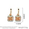 SUYU Zircon Fashion Drop Glaze Retro Geometric Square Earrings Classic Women's Light Luxury Personalized Women's Earrings