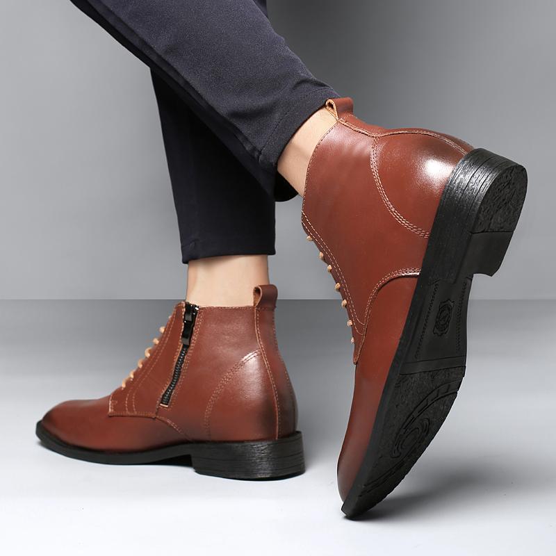 Premium Handcrafted Full-Grain Leather Oxford Boots, Classic Dress Shoes, Sleek Formal Style for Business Meetings & Office Wear