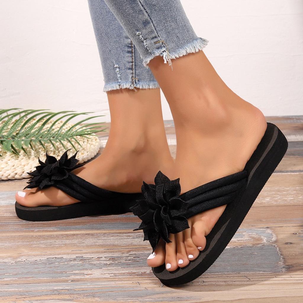 Fingered Flip Flops, Women's, Plus Size, Floral, Flat Bottomed Slippers, Sandals, Summer New Styles, Couple Sandals