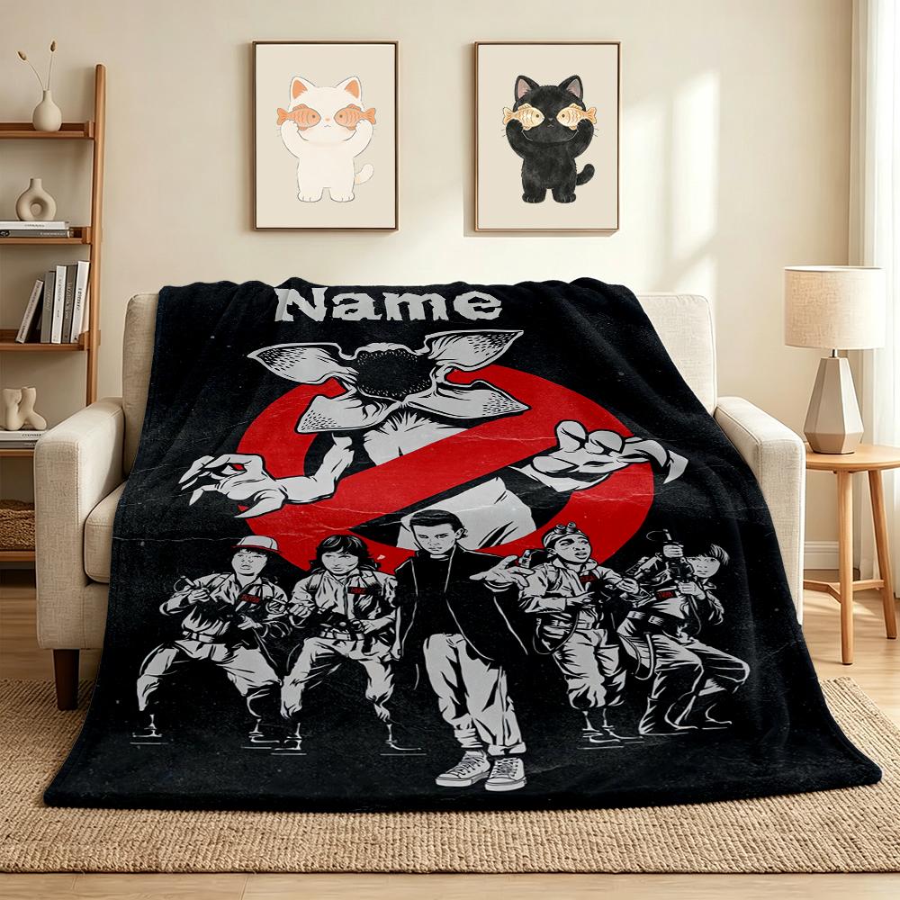 Custom Name Alien Encounter Flannel Blanket Throw Blanket Soft Warm Sofa Bed Decor Unique Gift