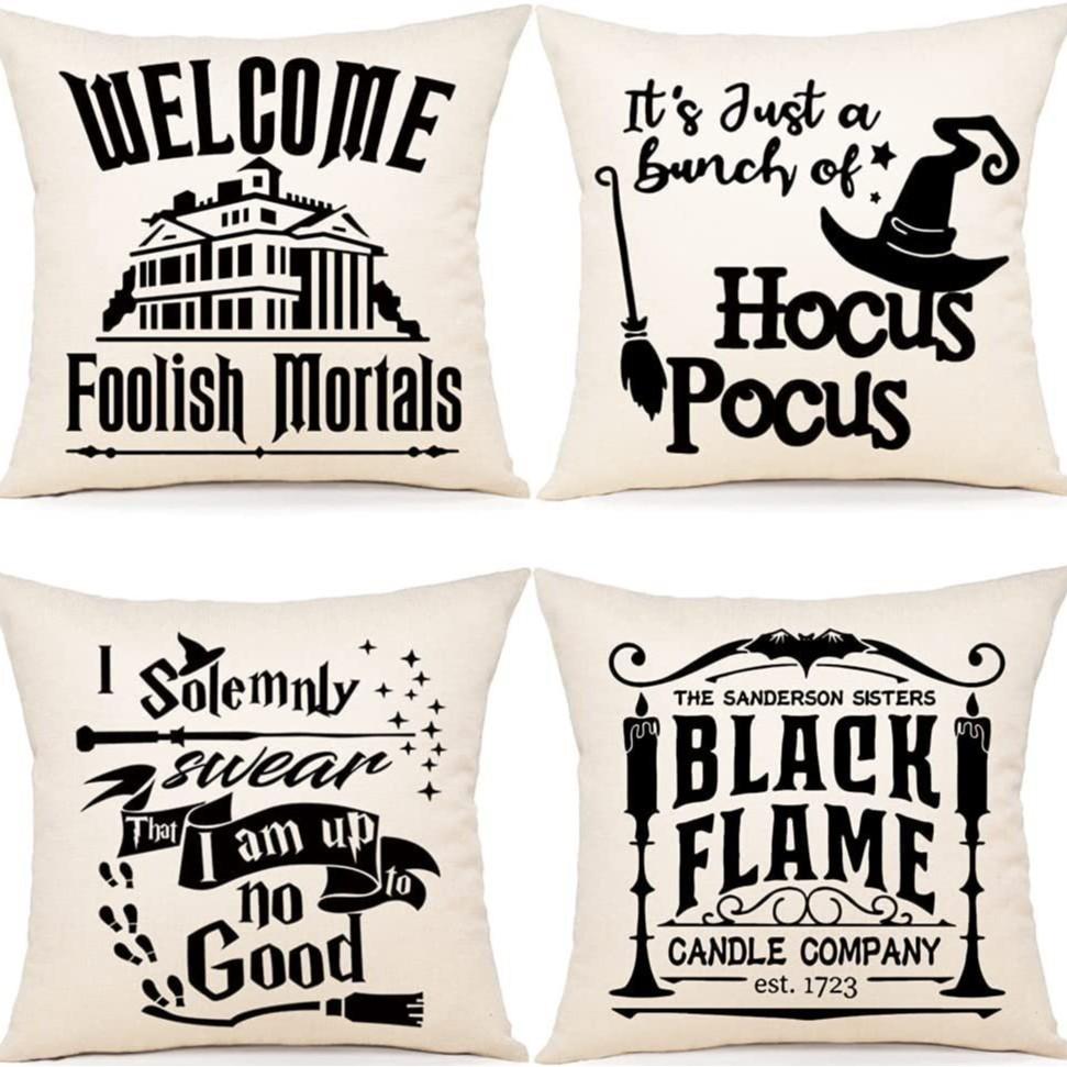 New Funny Skull Print Pillowcase Halloween Home Sofa Decoration Cushion Cover Bedside Pillow