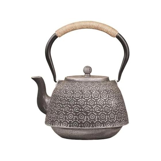 Iron kettle, handmade cherry blossom pattern pig iron pot, teapot, improves water quality, uniform heat conduction, iron supply pot, open fire, IH