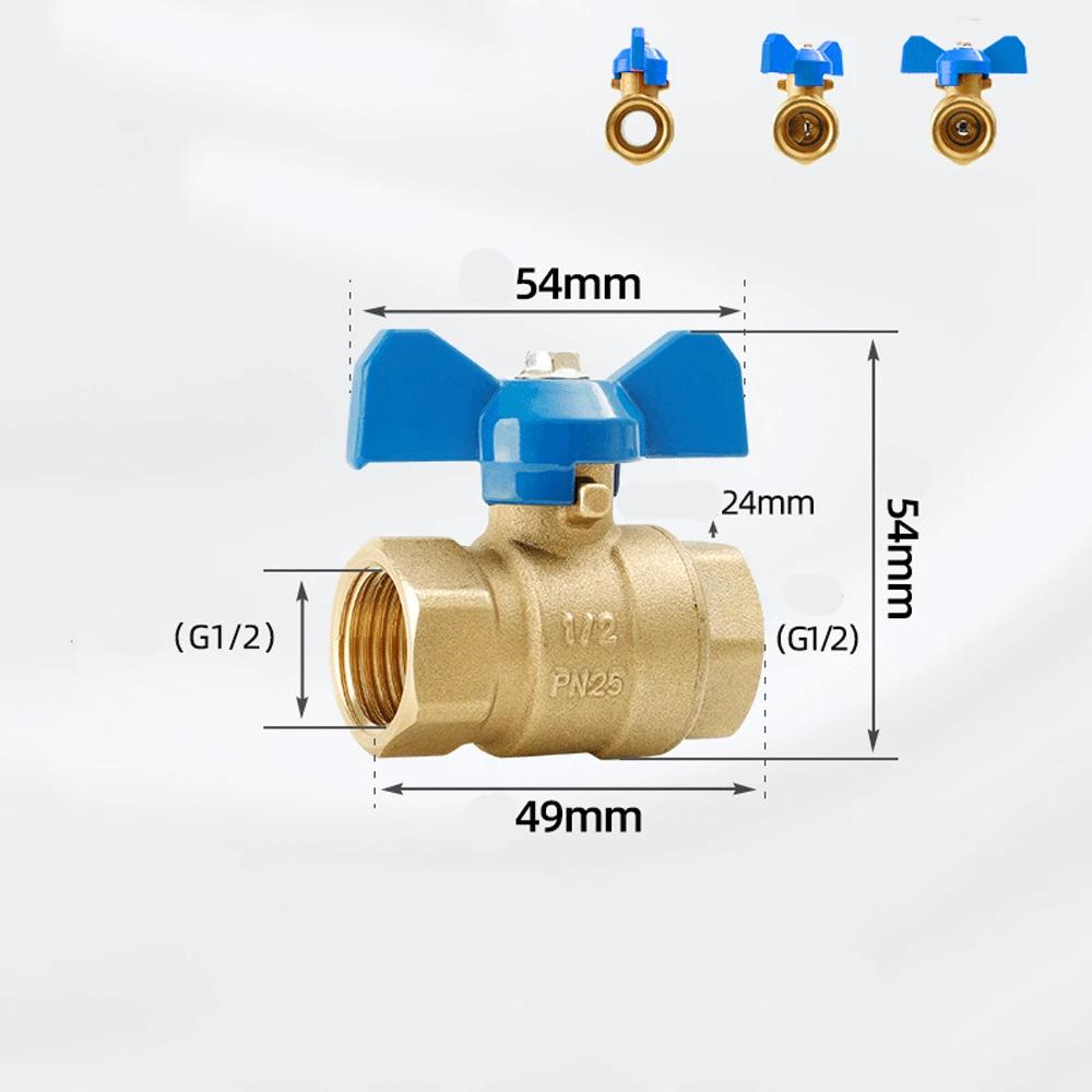 1/4" 3/8" 1/2" 3/4" BSPP Male To Female Brass Shut Off Ball Valve Fuel Gas with Red Blue Butterfly Handle Water Heater Switch