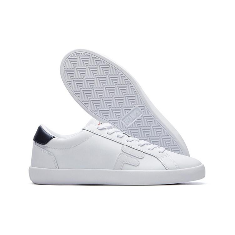 FILA Stride Slip Resistant Breathable Low top Skateboard Shoes Men's White Blue (Unisex) Skate Shoes F12M114313FWN