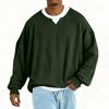 Men's Fashion Solid Color Round Neck Long Sleeve Casual Fashion Versatile Long Sleeve Loose T-shirt Top
