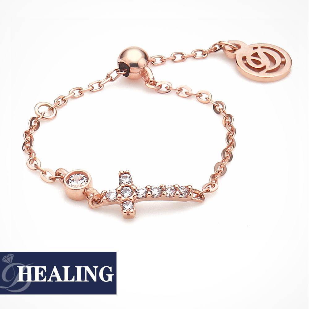 

[Dorocy] 14K Small Cross Free Ring 14k pink gold