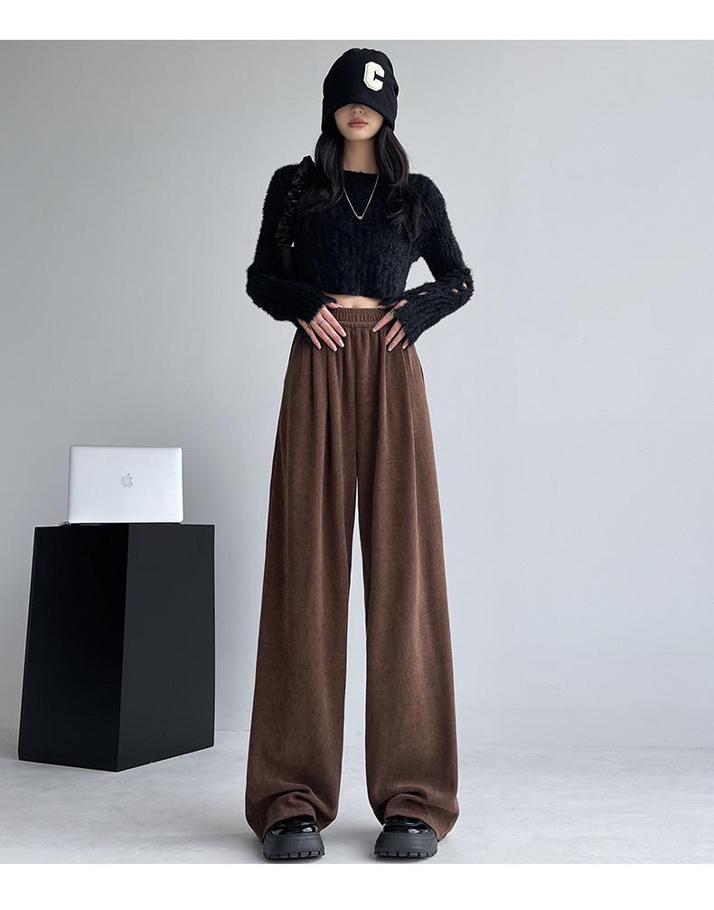 Damskie Luźne Spodnie Casualowe z Szerokimi Nogawkami na Wiosnę i Jesień 2025