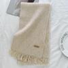 New Korean scarf autumn and winter solid color imitation cashmere warm thickened high-grade knitted scarf foreign-style high-grade